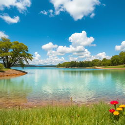 A clean and pristine environment, featuring a beautiful landscape without any numbers or markings
