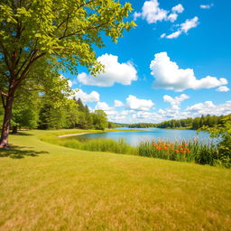 A clean and pristine environment, featuring a beautiful landscape without any numbers or markings