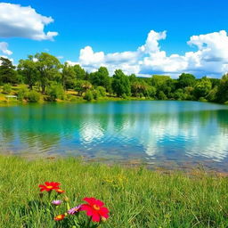 A clean and pristine environment, featuring a beautiful landscape without any numbers or markings