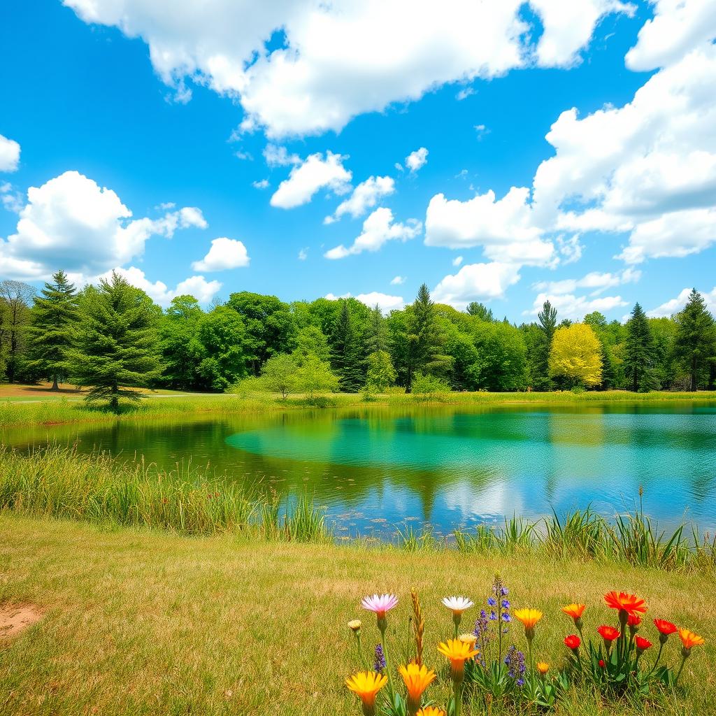 A clean and pristine environment, featuring a beautiful landscape without any numbers or markings