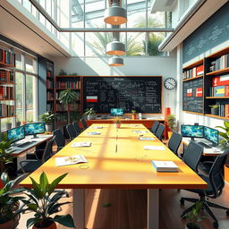 A visually appealing and modern office environment focused on designing and translation services