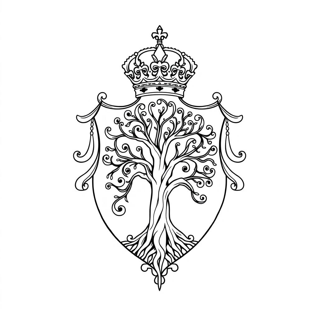 A beautifully designed, original coat of arms that embodies a feminine essence