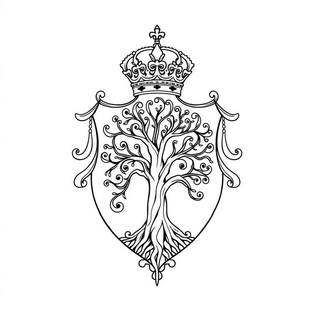 A beautifully designed, original coat of arms that embodies a feminine essence