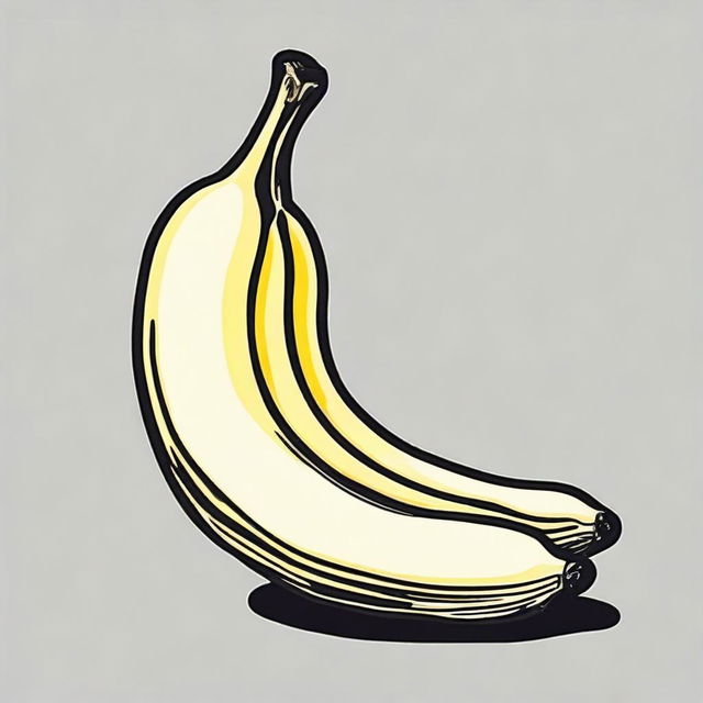 A striking, highest-quality Sharpie marker drawing that depicts a single banana