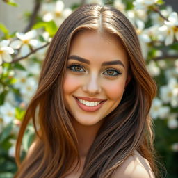 A portrait of a beautiful young woman with captivating features