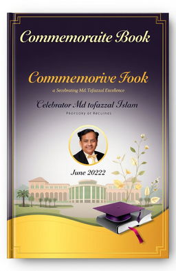 A beautifully designed commemorative book cover for the alumni reunion program celebrating the professional life of Professor Md