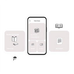 A modern website app layout displaying various sections for a digital library platform