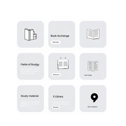 A modern website app layout displaying various sections for a digital library platform