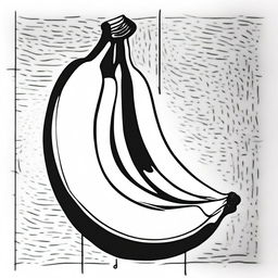 A high-resolution image of a black sharpie marker drawing, featuring a banana as its subject