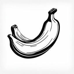 A high-resolution image of a black sharpie marker drawing, featuring a banana as its subject