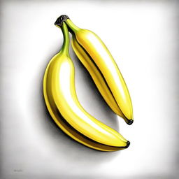 A high-quality image of a pencil drawing, showcasing a banana as its central subject