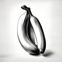 A high-quality image of a pencil drawing, showcasing a banana as its central subject