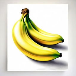 A high-quality image of a pastel drawing, featuring a banana as the main subject