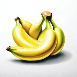 A high-quality image of a pastel drawing, featuring a banana as the main subject