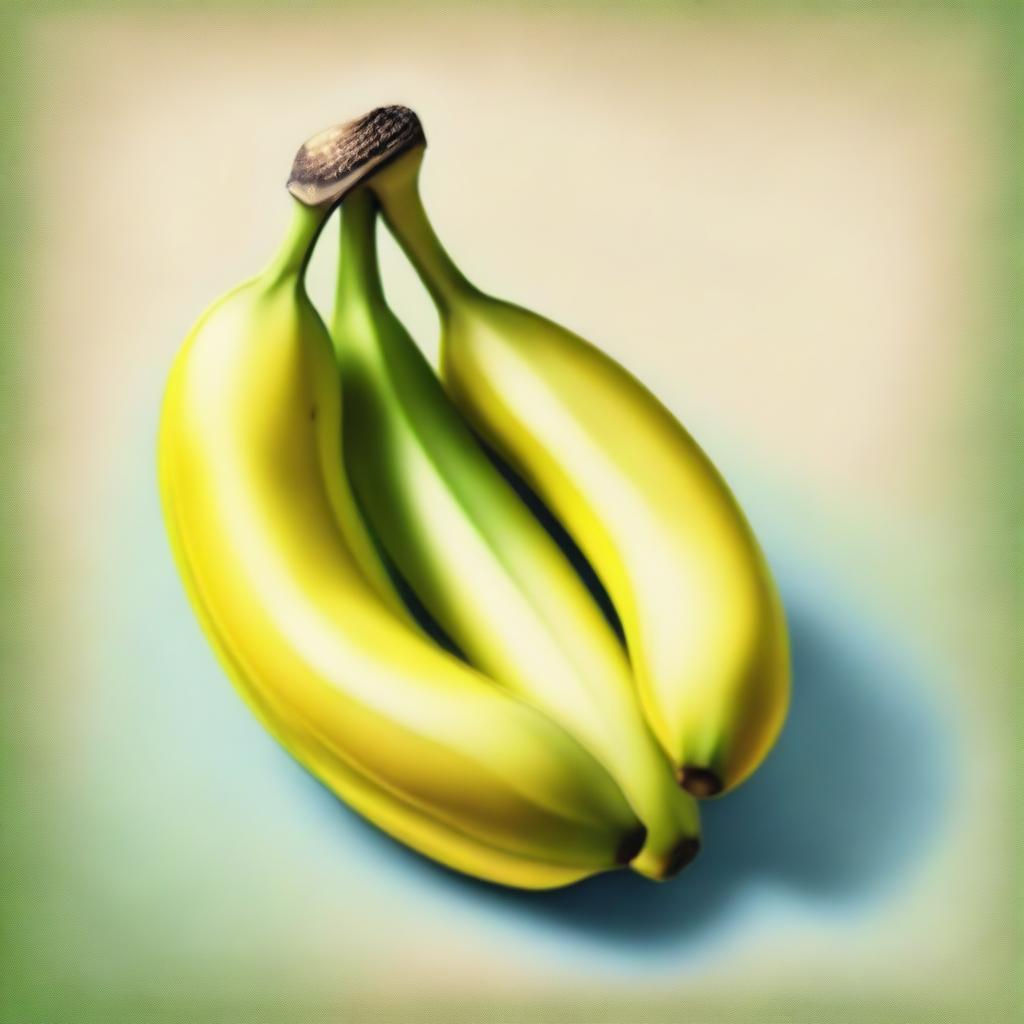 A high-quality pastel drawing featuring a ripe banana