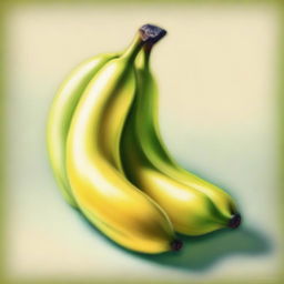 A high-quality pastel drawing featuring a ripe banana