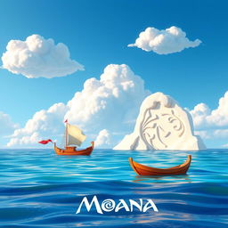 A vibrant animated scene inspired by the movie Moana, showcasing a picturesque ocean landscape