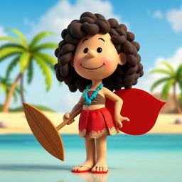 A 3D rendered cartoon character from Peanuts transformed into Moana