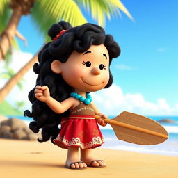 A 3D rendered cartoon character from Peanuts transformed into Moana