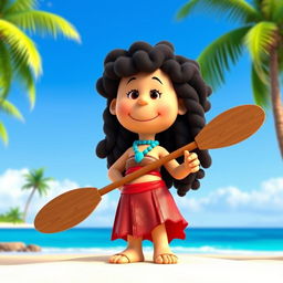 A 3D rendered cartoon character from Peanuts transformed into Moana
