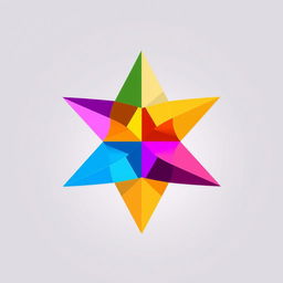 A creative and artistic representation of a star made up of four connected geometric pieces