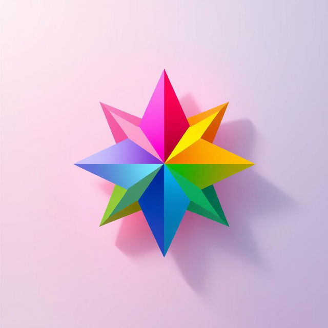 A creative and artistic representation of a star made up of four connected geometric pieces