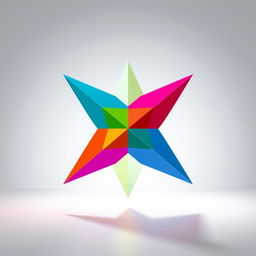 A creative and artistic representation of a star made up of four connected geometric pieces