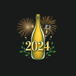 A stylish and elegant logo design for an alcohol company celebrating New Year's