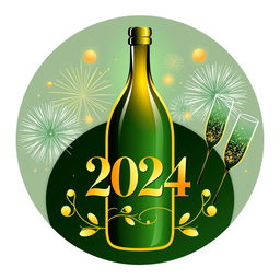 A stylish and elegant logo design for an alcohol company celebrating New Year's