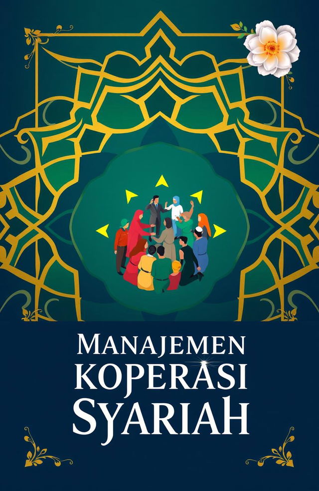 A captivating book cover design focused on Islamic cooperative management
