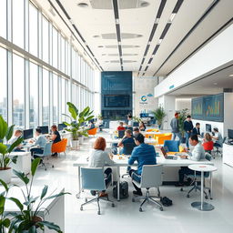 A sleek, futuristic concept of a Google office