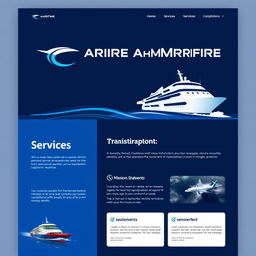 A modern and professional design concept for an aviation and maritime organization