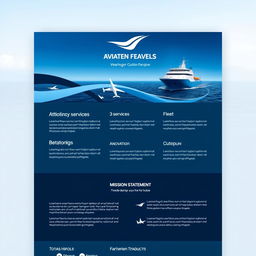 A modern and professional design concept for an aviation and maritime organization
