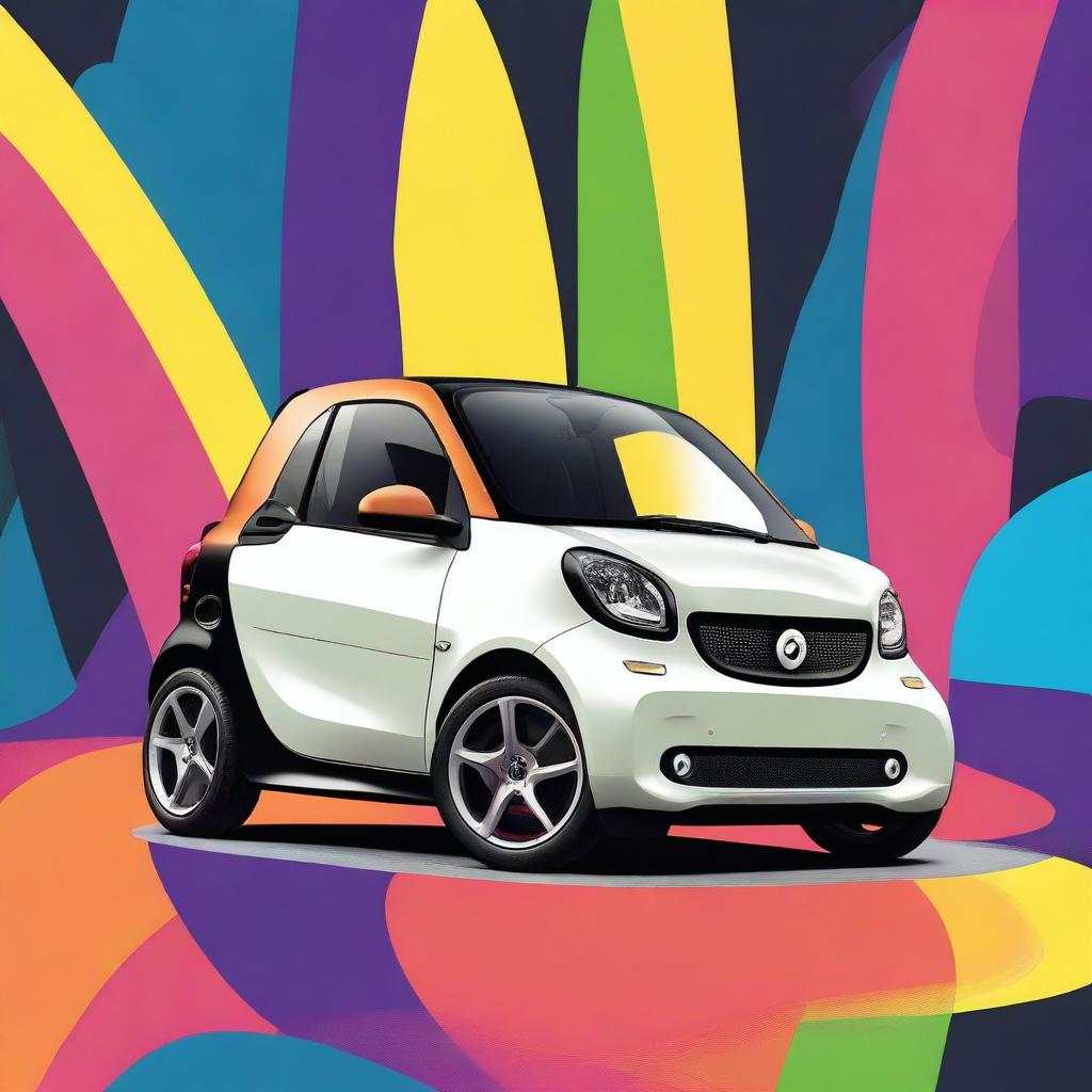 A high-quality digital art image showcasing a Fortwo smart car