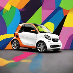 A high-quality digital art image showcasing a Fortwo smart car