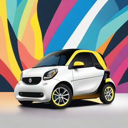 A high-quality digital art image showcasing a Fortwo smart car