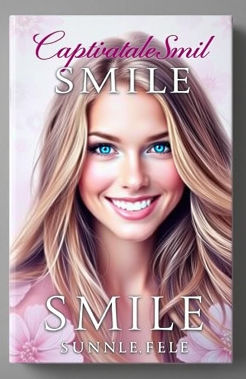 A visually stunning book cover for a novel titled 'Captivated Smile'