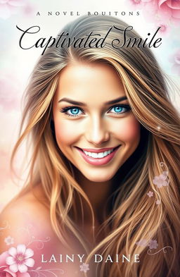 A visually stunning book cover for a novel titled 'Captivated Smile'