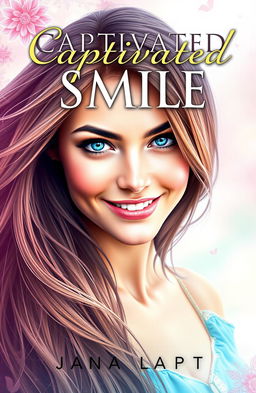 A visually stunning book cover for a novel titled 'Captivated Smile'