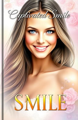A visually stunning book cover for a novel titled 'Captivated Smile'