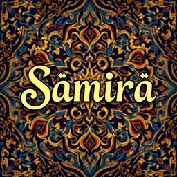 The word 'Samira' beautifully rendered in a Slimi Persian font, emphasizing the curves and elegance of the letters