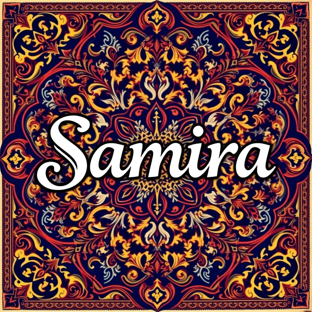 The word 'Samira' beautifully rendered in a Slimi Persian font, emphasizing the curves and elegance of the letters