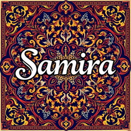 The word 'Samira' beautifully rendered in a Slimi Persian font, emphasizing the curves and elegance of the letters