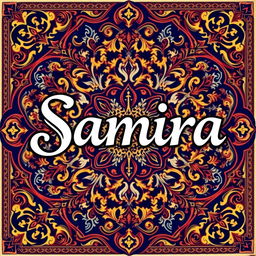 The word 'Samira' beautifully rendered in a Slimi Persian font, emphasizing the curves and elegance of the letters