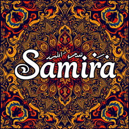 The word 'Samira' beautifully rendered in a Slimi Persian font, emphasizing the curves and elegance of the letters