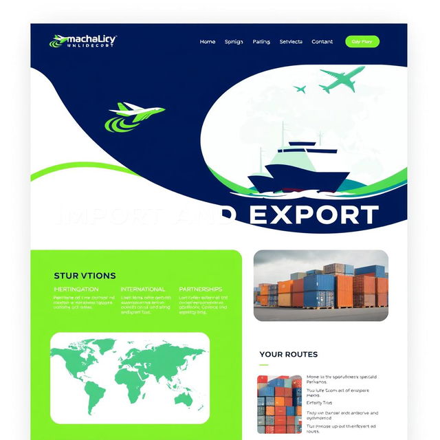 A contemporary and sophisticated design for an import and export company specializing in maritime and air transport