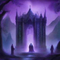 A high-quality digital art image depicting three distinct elf kingdoms, each representing light, twilight, and nightmare