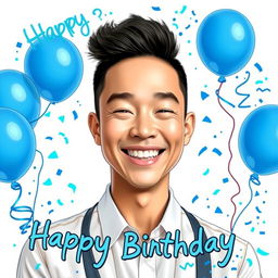 A cute portrait of Thai actor Nanon Korapat, celebrating his birthday