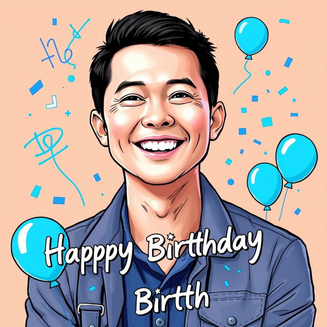 A cute portrait of Thai actor Nanon Korapat, celebrating his birthday