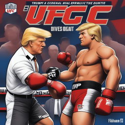 A comic book cover-style image depicting Donald Trump making a UFC debut